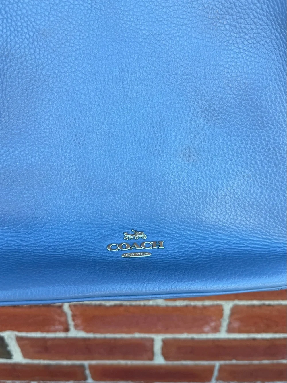 Coach Y2K Rori Pebbled Leather Shoulder Bag in Dusty Blue